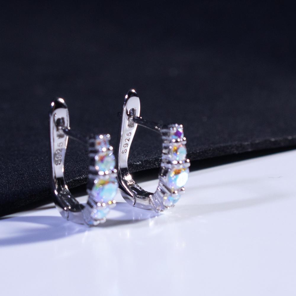 Серьги из серебра 925 пробы с цветным цирконием, кубические цирконии, модные женские серьги