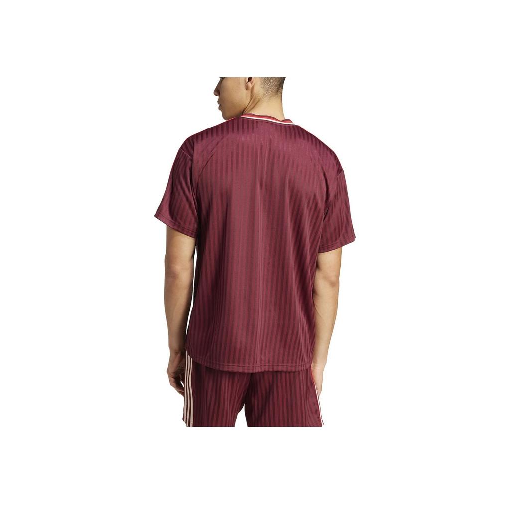 Adidas Striped Fashion Casual Breathable Comfortable Short Sleeve T-Shirt Men Tops Red JF0595