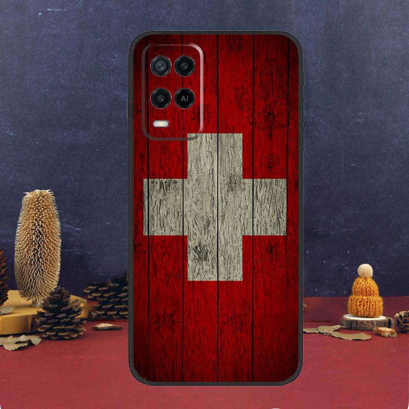 Швейцария Чехол с флагом Швейцарии для OPPO A54 A74 A94 A98 A78 A79 A16 A76 A96 A5 A9 A17 A77 A15 A52 A72 A53 A57S Обложка
