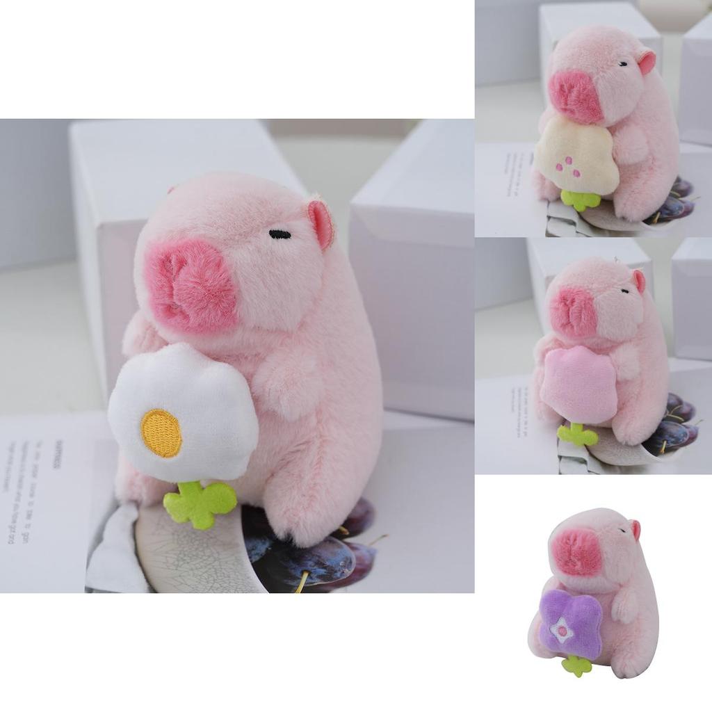 Cute Novelty Capybara Keychain Soft Pp Cotton Stuffed Animal Plush Doll
