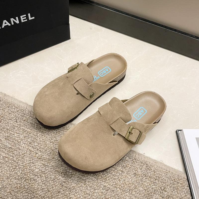 Пробковые сандалии для женщин и мужчин, модные кожаные мюли, удобные туфли-картошки с поддержкой свода стопы для дома и улицы, плоские шлепанцы