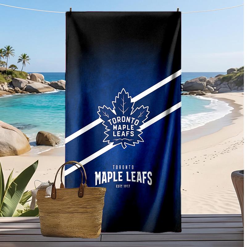 Пляжное полотенце с принтом Toronto Maple Leafs Мягкое Портативное Быстросохнущее?Сухое полотенце для бассейна, летнего отпуска, активного отдыха на природе