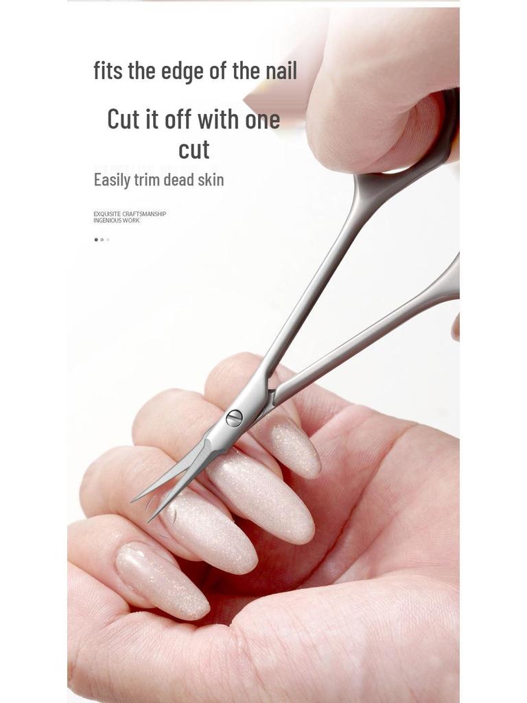 Stainless Steel Russian Cuticle Nippers Set with Precision Curved Tip for Manicures