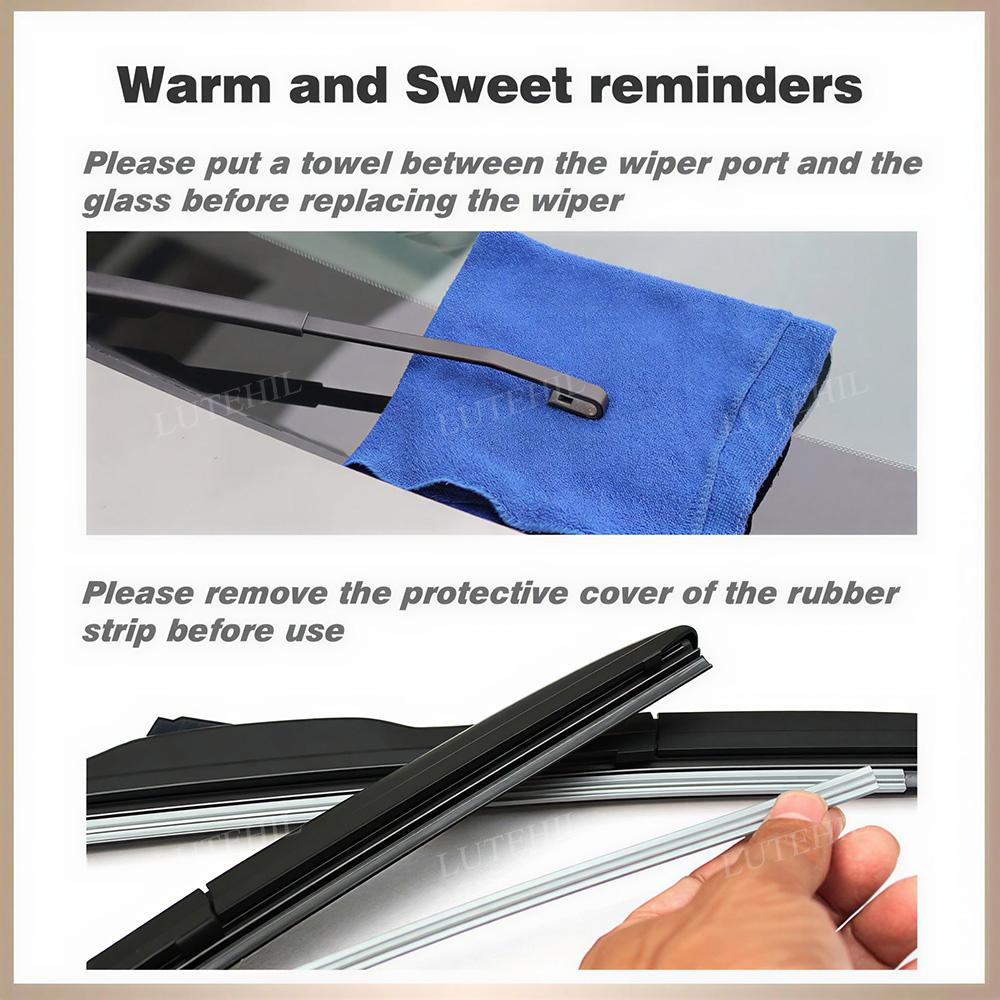 For Mazda 6 2018-2023 2019 2020 2021 2022 Wiper Front & Rear Wiper Blades Windshield Windscreen Window Brushes 24"+18"+12"