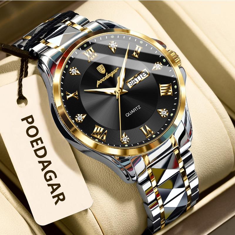 Top Brand Fashion New Men's Watch Luxury Double Calendar Quartz Luminous Waterproof Men's Watch