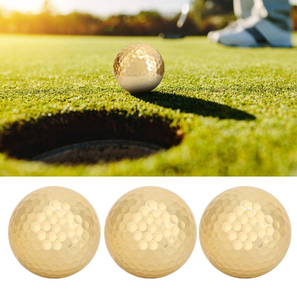 Golden Plating Golden Golf Balls Double Layer Gold Plating Golf Ball Golf Practice Range