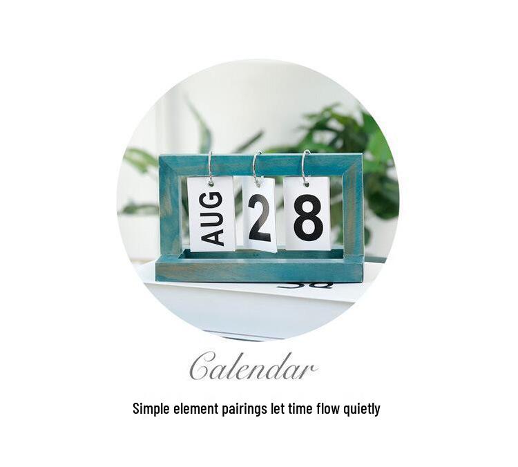 Wooden Flip Calendar - Creative ZAKKA Office and Home Desktop Ornament