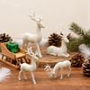 2/4Pcs Christmas Reindeer Statue Standing Sitting Elk Silhouette Figurine Deer Sculpture Home Office Desktop
