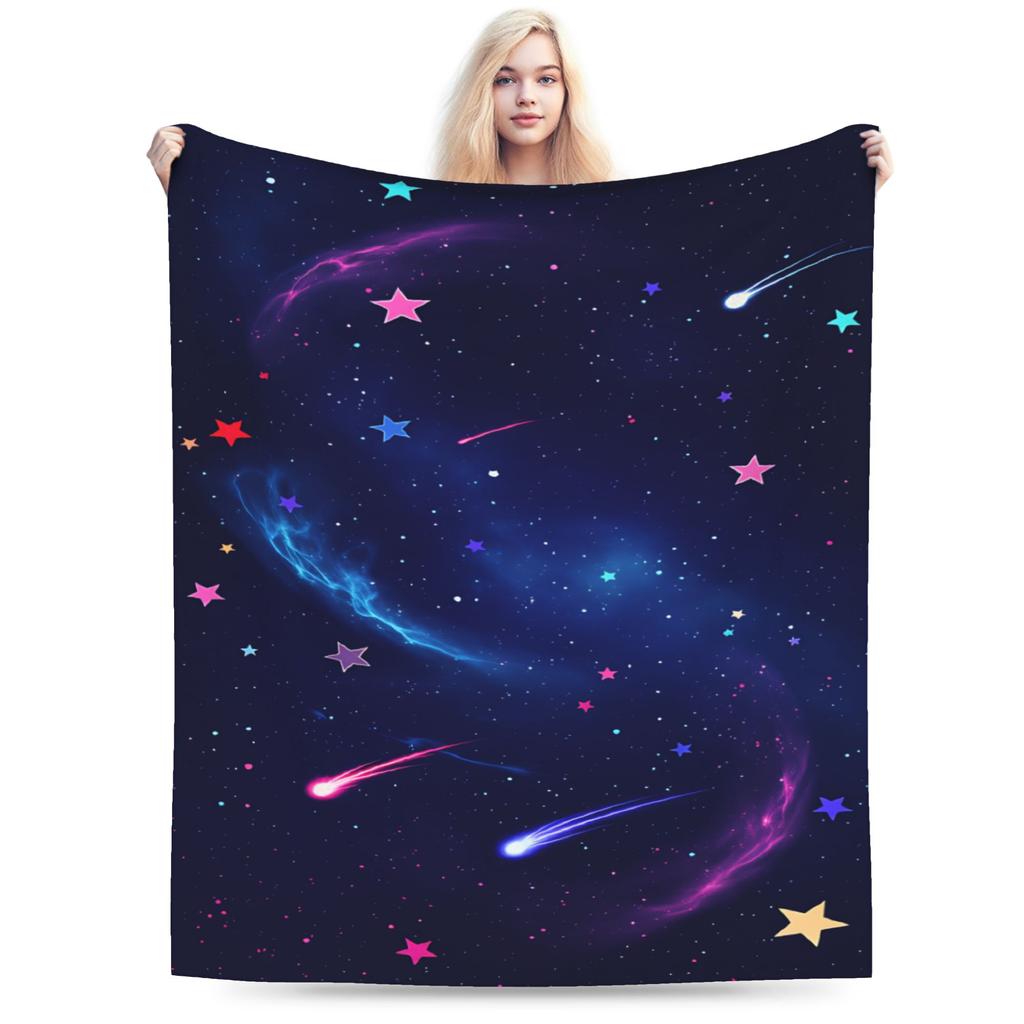 Galaxy Sunglasses Flannel Blanket Winter Soft Durable Throw Blanket for Girls Boys Chair Graphic Bedspread Sofa Bed Cover