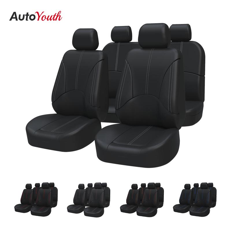 9 шт., защитные чехлы для автомобильных сидений из искусственной кожи, универсальный передний и задний полный комплект для Toyota, peugeot 2008, nissan, для