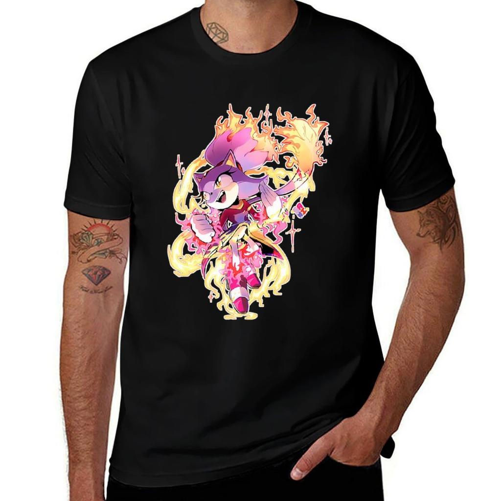 Sonics, Sonics Team, Sonicsthehedgehog, Blaze the Cat аниме футболка, спортивная футболка для мужчин, футболка для тренировок