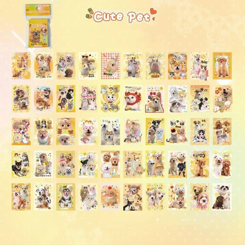 50 шт. Сладкий котенок щенок скрапбук журнал наклейка мультфильм американский канцелярский стикер DIY Декор ноутбук багаж телефон наклейка