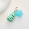 New Fashion Candy Color Five-pointed Star Keychain Pendant Korean Velvet Tassel Mobile Phone Case Pendant Pendant Small Gift