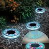 4/2/1PCS Solar Disk Light Waterproof Outdoor Glass Garden Stake Lighting Colorful Decorative Pathway LED Lights Dusk to Dawn