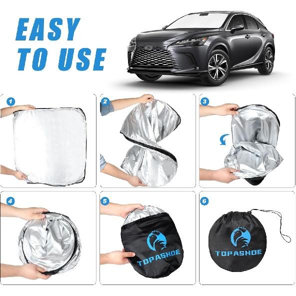 Солнцезащитная шторка на лобовое стекло, совместимая с аксессуарами Lexus RX 2023 2024 — двухслойная складная передняя солнцезащитная козырек 210T