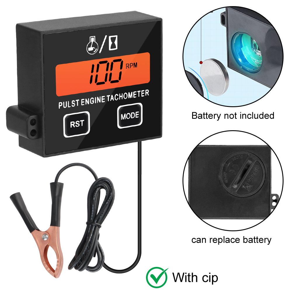 Сменная батарея тахометр автомобильные аксессуары для газонокосилки трактора водонепроницаемый цифровой спидометр тахометр для бензопилы индуктивный счетчик моточасов