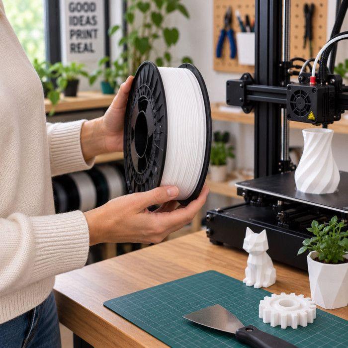 Filament PLA - OQONOS - PLA 1,75 mm 1 kg - Blanc - 1,75 mm - 190-230 °C