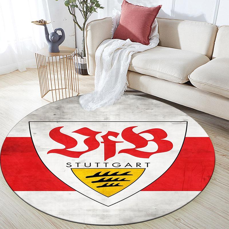 VfB Stuttgart pattern round rug,Carpet Rug for Living Room Bedroom Playroom ,Non-slip Floor Mat,Holiday Gifts and Birthday Gifts.