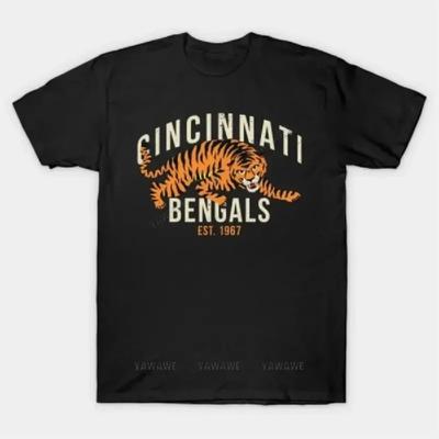 Унисекс бренд Cincinnati футболка с круглым вырезом модная футболка топы Юмористическая футболка винтажный стиль мужская хлопковая с коротким рукавом Футболка Bengals