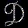 Crystal Rhinestone 26 Letters Women Collar Brooch Pin Corsage Bouquet Jewelry