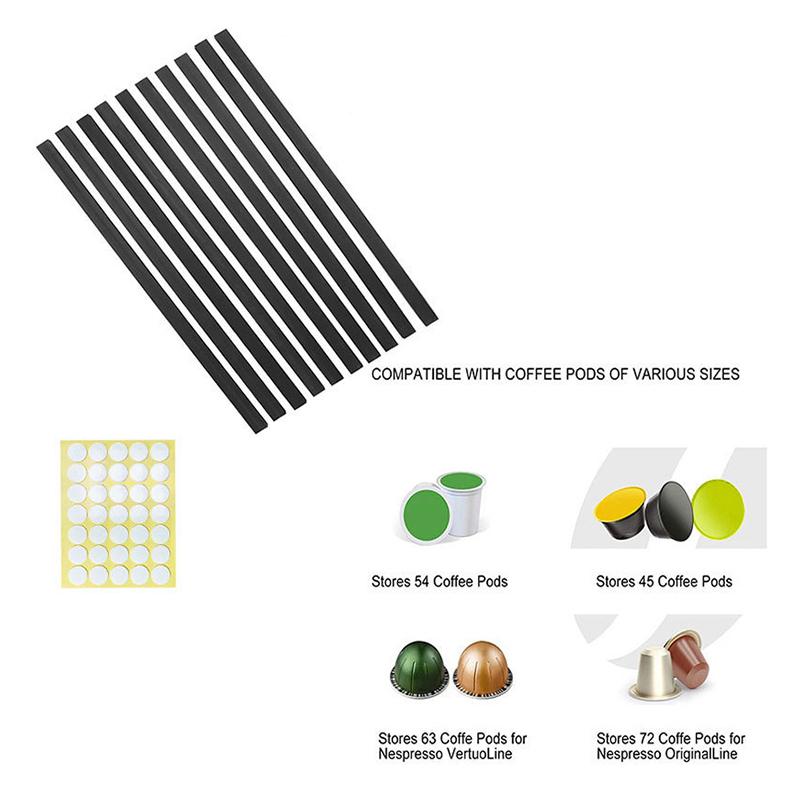 DIY Universal Coffee Capsule Holder,Nespresso Vertuo Capsule Organizer,6 Pcs/Set Cafe Pods Storage for Dolce Gusto with Adhesive