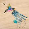 Stained Glass Wind Chime for Outside Handmade Dragonfly Hummingbird Metal Windchime for Outdoor Indoor Home Garden Patio Yard Window Decoration