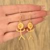 1 Pair Dangle Earrings Handmade Geometric Piercing Eye-catching Electroplating Decoration Funny Woman Punk Stickman
