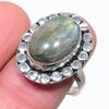 Лабрадорит Ручной работы Серебро 925 пробы Ювелирное кольцо Размер 9 B4S07