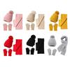 3Pcs/Set Women Winter Hat Scarf Gloves Set Plush Ball Decor Rhombus Texture Knitting Hat Long Scarf Touch Screen Gloves Set