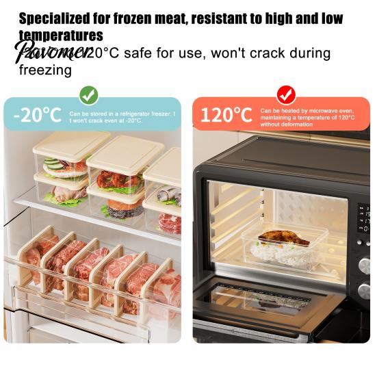 Stackable Fridge Organizer Refrigerator Storage Box, with Lid, Clear Food Container, Microwave Safe Container Odor Resistant Freshness Keeper,