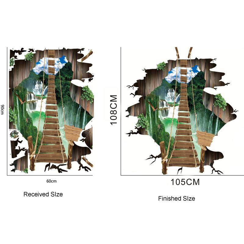 3D космические наклейки на пол, наклейки на небесный мост, пейзажные наклейки на стену, гостиная, детская комната, спальня, украшение для дома