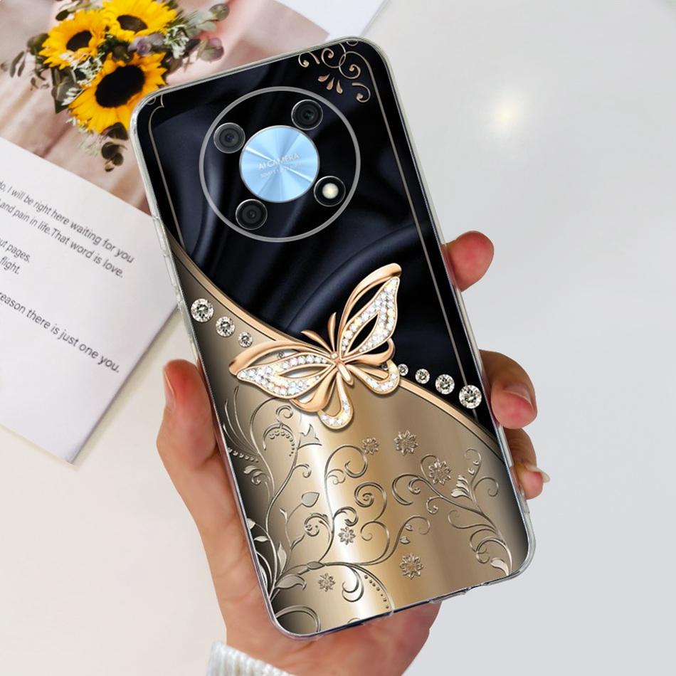 Чехол для телефона Huawei Nova Y90 NovaY90 Y 90 4G CTR-LX2 CTR-LX1 Элегантная печать Мягкий силикон Прозрачный ТПУ Тонкая задняя крышка телефона