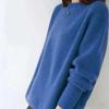 Autumn and Winter New Women's Crew Neck Pullover Pure Simple Lazy Solid Color Loose Large Size Knitted Bottoming Shirt Thick