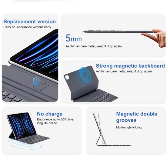 Защитная Легкая Легко Надеваемая Ультратонкая Клавиатура для Планшета Универсальная Гладкое Касание Магнитная