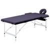 VidaXL 2-Zone Foldable Massage Table Aluminium Purple 110195