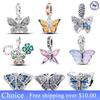 Butterfly Themed Charms Copper 24 Style Butterfly Pendant Beads Fit Original Fine Bracelets Women Jewelry Gifts