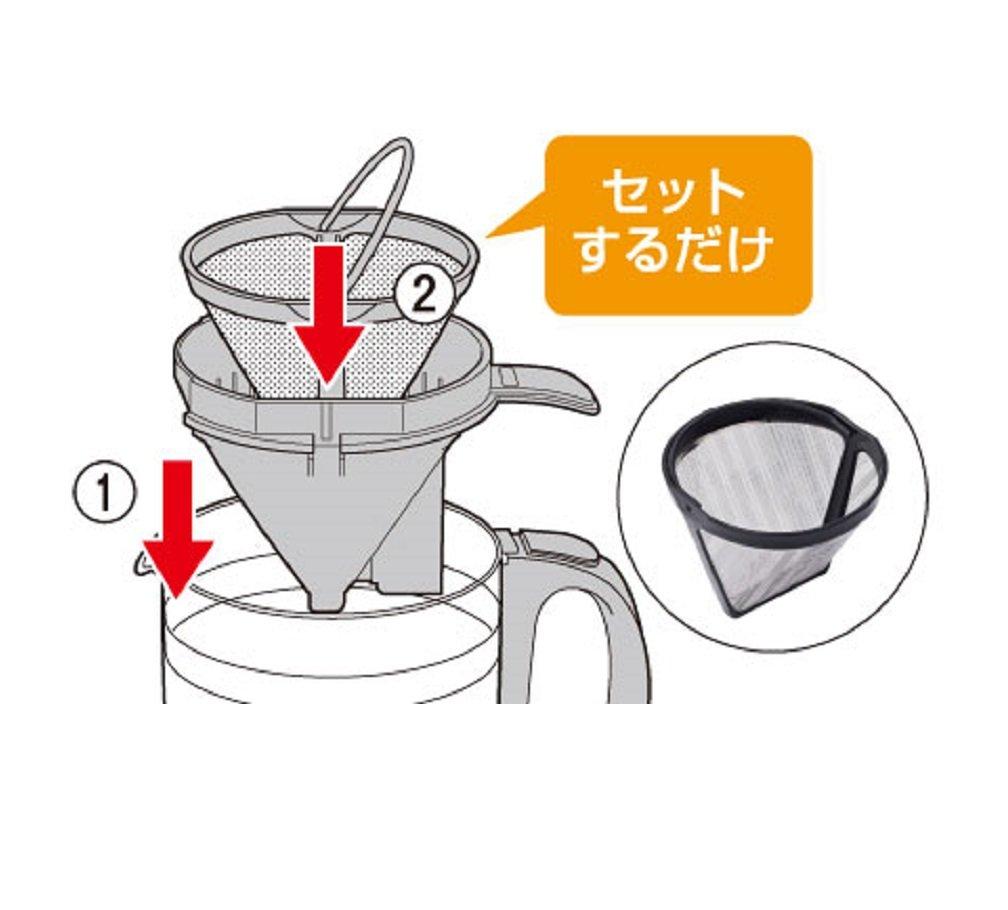 Panasonic Кофеварка с очисткой воды из нержавеющей стали Brown Mill, фильтр, функция, NC-R500-T