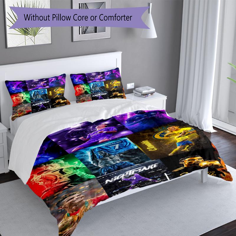 Ronaldo's Cr7 Legend Motion Bedding Set, Breathable Duvet Cover with Pillowcases, Soft Bed Linen for Bedroom Home Decoration, Perfect Festival Birthda