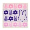 Nishikawa Miffy Mini Floral XT45708625 DB5606 Flower Towel, 25x25cm, Washable, 100% Cotton, Print, Pink,