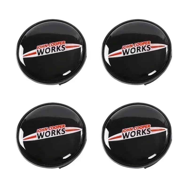 PUOI2 4PCS 54mm 56mm Car Wheel Center Hub Caps Cover Emblem Badge For BMW Mini Cooper One S JCW R55 R56 R57 R58 R60 F55 F56 Clubman