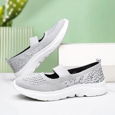 Женская весенне-летняя дышащая легкая нескользящая обувь для ходьбы для среднего и пожилого возраста, спортивный стиль, повседневная ш