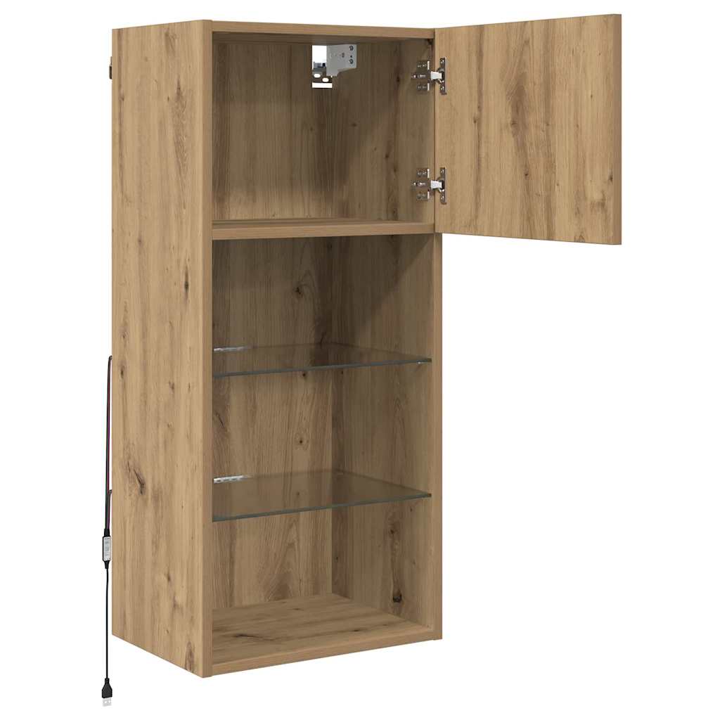 Wall Mounted TV Cabinets 2 pcs Artisan Oak 40.5 x 30 x 90 cm