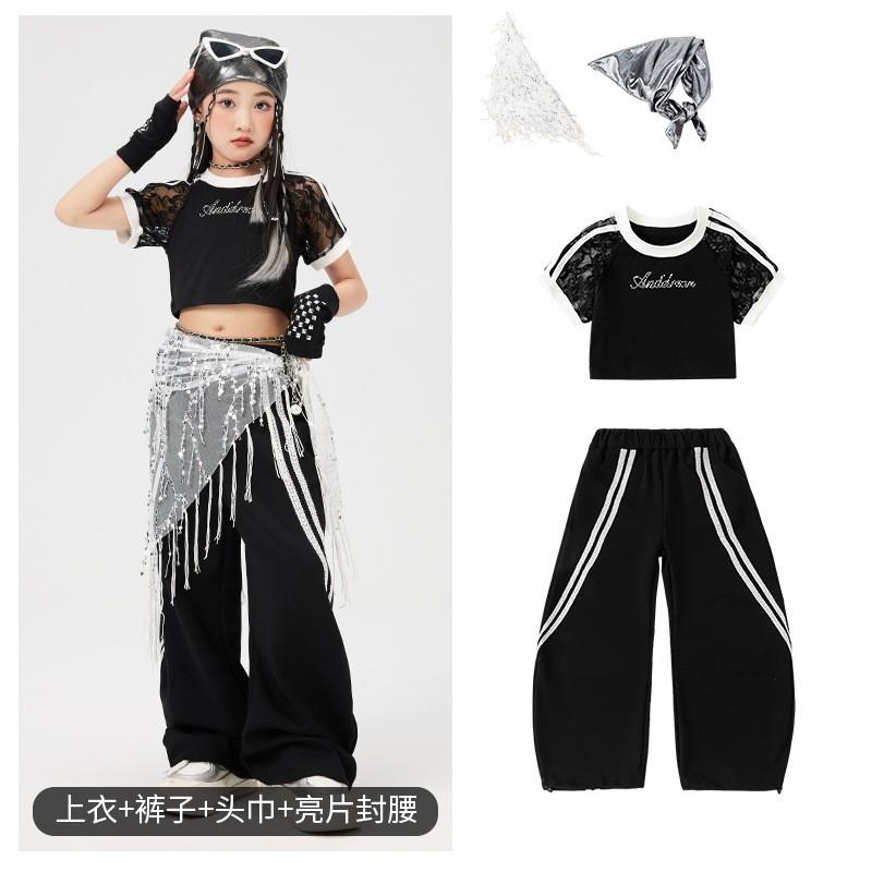 Girls Hip Hop Jazz Dance Costume Kids Performance Outfit Streetwear Stage Show