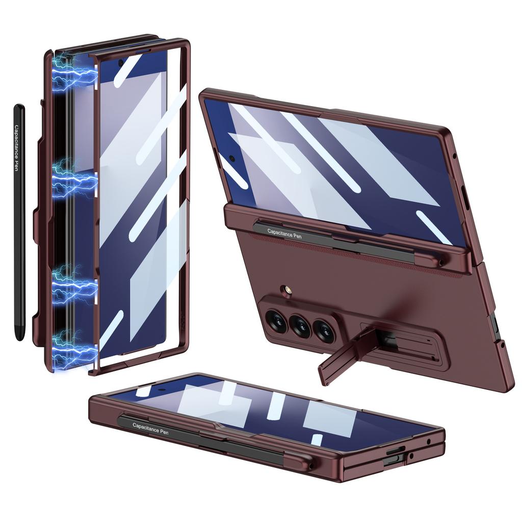 Чехол для мобильного телефона Samsung Fold7 Магнитный складной Полная защита Слот для ручки Подставка Zfold7 Чехол Пленка Защитный рукав