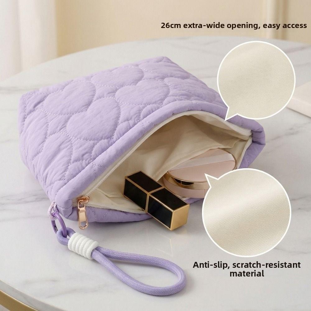 Large Capacity Portable Cosmetic Bag Solid Color Women Wash Pack Handheld Cosmetic Case Portable