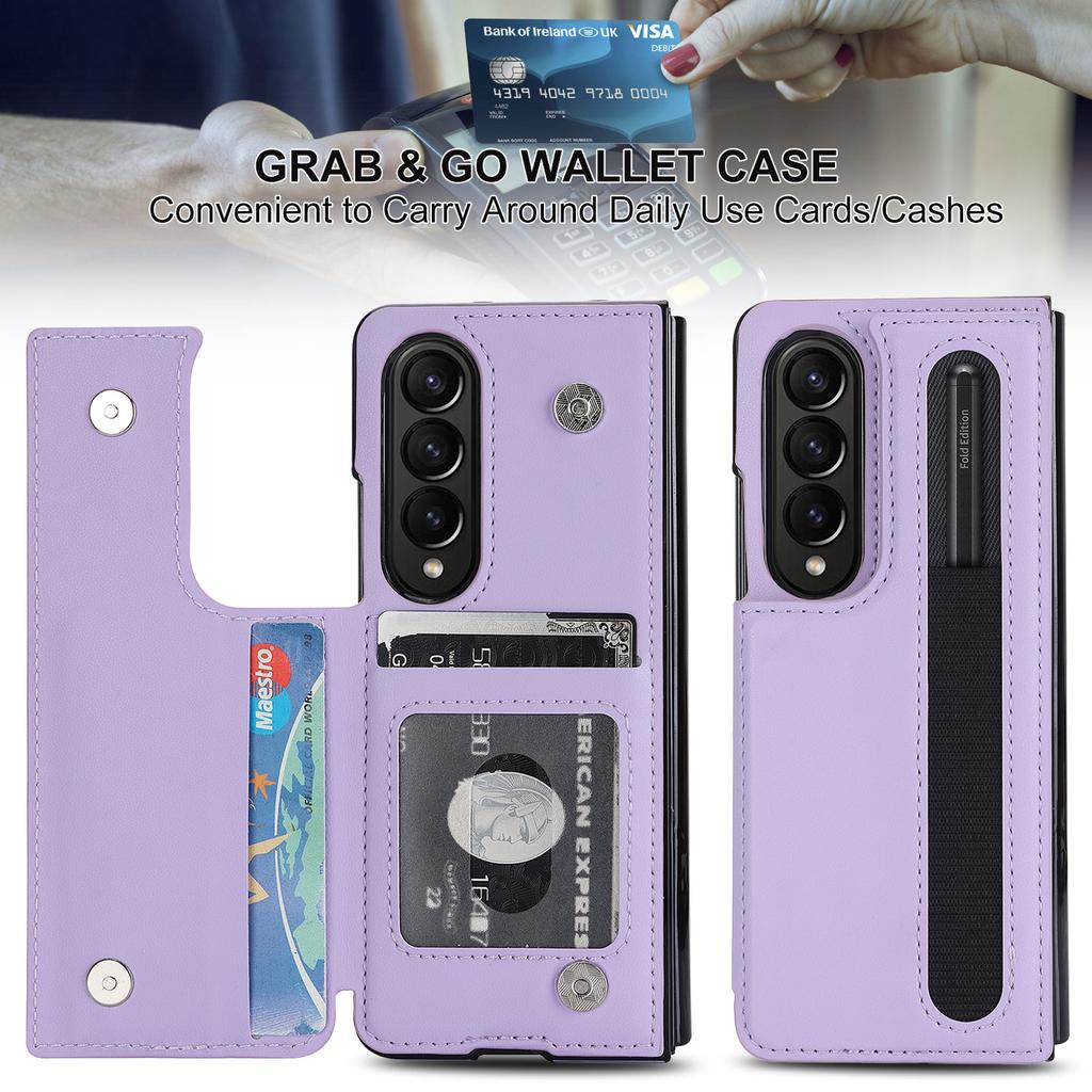 Foldable Screen PU Leather Shockproof Protective Case for Samsung Galaxy Z Fold 7 /6 /5 Mobile Phone Case with Pen Slot