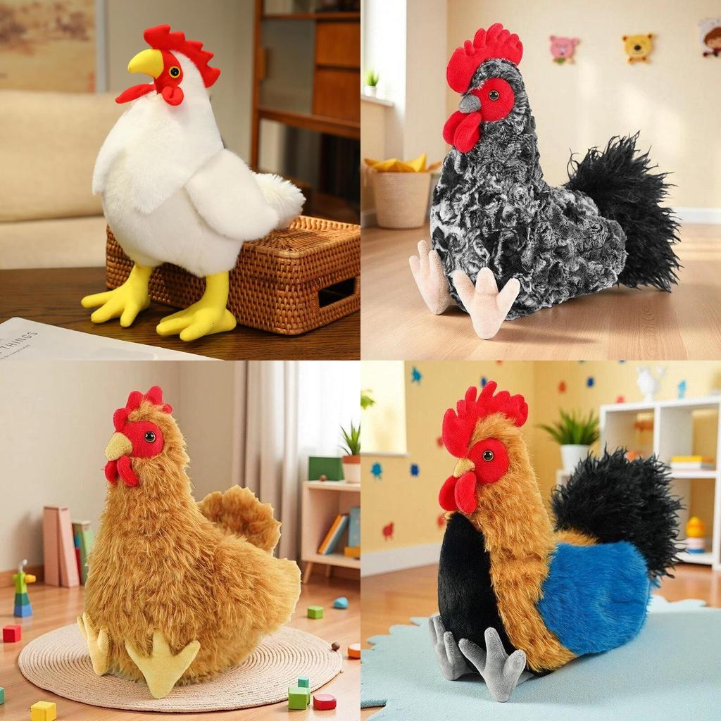 Rooster And Hen Stuffed Animal Plush Toys For Animal Lovers And Collectors