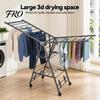 Compact Clothes Drying Stand Heavy Duty Foldable Floor-standing Rack with Wheels & Shoe Rack, Stainless Steel Sturdy 200lbs Capacity, Portable