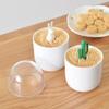 Creative Toothpick Holder Plastic Cotton Swab Holder Cute Mini Cactus Trees Rabbit Table Accessories Supplies Household Storage