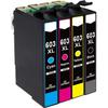 Compatible Ink Cartridges of Epson 603 XL Ink - Pack of 4 - Black, Cyan, Magenta, Yellow